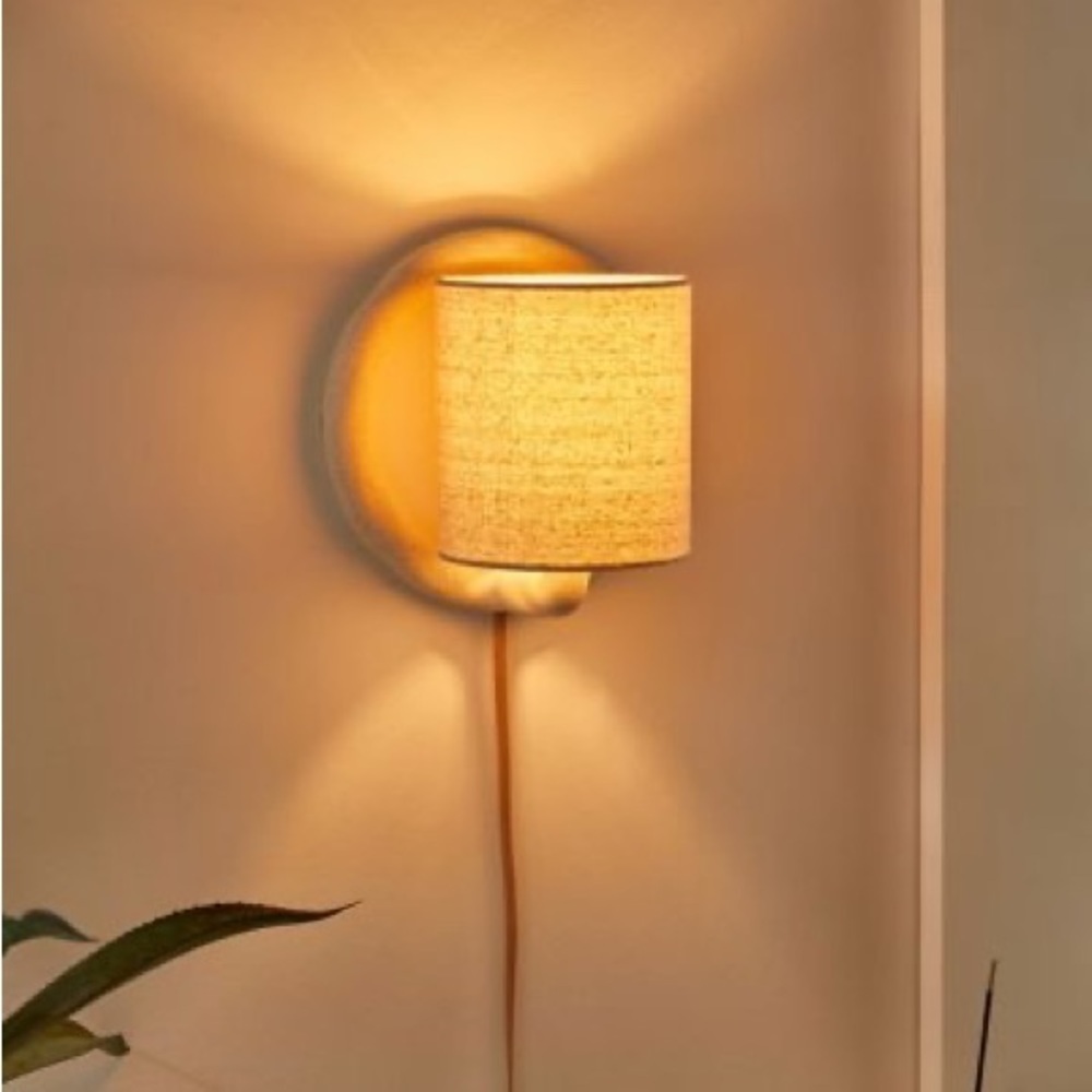 🌞 1x White Cream Plug-In Bohemian Boho Wall Sconce Light